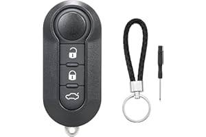 ZIGefofo 3 Tasti Guscio Chiave Auto per Fiat 500L 500 500C Ducato Doblo Panda Punto Evo Lancia Delta Grande Bravo Fiorino Qubo Scudo Stilo Telecomando Custodia Ricambio Chiave Cover con Portachiavi