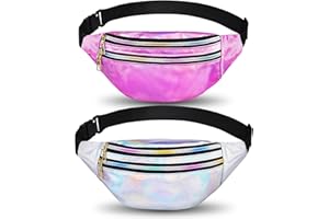 Flintronic Riñonera Mujer Moda Impermeable, Bolsa de Cinturón Moda Cuero de PU, Riñonera Deportiva Viaje Marcha Brillante,para Mujeres Hombres Turismo Deportivo (1*Bolsa de Tarjeta Gratis)