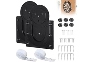 PUERFOCA 2 Set Profesional Soporte de Pared para Diana con Cinta Métrica, Universal Soporte para Diana, Dardos de U Fijaciones para Diana Incluye Tornillos