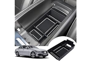 SHAOHAO Mittelkonsole Armlehne Aufbewahrungsbox Kompatibel mit Mercedes C-Klasse W206 2022 2023 2024 2025 Mittelarmlehne Organizer Tray Mercedes c klasse W206 Zubehör Weiß