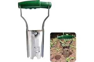 FairyPeach Piantabulbi, Strumento Piantabulbi con Misurazione, Piantatore di Bulbi, Attrezzi Piantagione Bulbi Fiore per Piantine di Fiori, Piantine di Patate, Piantine di Pomodoro (Verde)