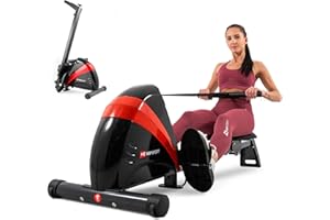 HS HOP-SPORT HOP-Sport® Rameur Pliable Appartement HS-030R Boost, Système Freinage Magnétique, 10 Niveaux de résistance, Rowing Machine pour la Maison, Roue d'inertie 9 kg, Capacité de Charge de 120 kg