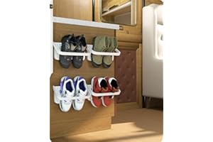 Baffect shoe holder foldable wall mounted 4 pieces, shoe rack folding shoe rack hanging shelf for shoes storage rack for shoes wall shelf for shoes without drilling, 4 pcs white