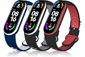 Th-some Cinturini per Xiaomi Mi Band 7, 3PCS Silicone Cinturini di Ricambio per Xiaomi Mi Band 6/Mi Band 5, Braccialetto sportivo di Ricambio Compatibile con Xiaomi Mi Band 7/6/5