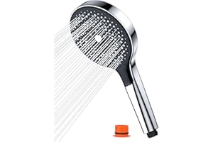 SREWOHS Soffione Doccia Anticalcare,Doccino per Doccia Alta Pressione, Soffione Doccia Risparmio Idrico con 4 Tipi di getto Universale Doccia Soffione a pioggia