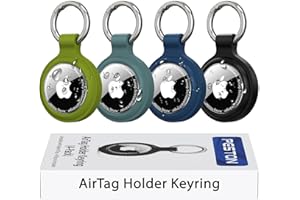 PESTON Llavero AirTag Impermeable IP67 - Funda para Apple AirTag, Antipérdida, Antigolpes y Antiarañazos – Accesorio para Llaves, Mascotas y Equipaje (Pack de 4)
