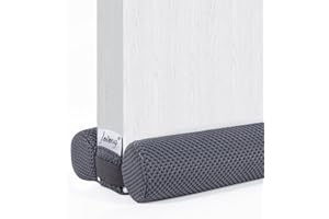 fowong Bas de Porte Isolant Froid, Boudin de Porte 100CM, Protection Isolation Deux Côtés de Porte avec Double Joint, Anti Bruit Insect, Bâton en Mousse Inséré Découpable, Universel pour Porte, Gris