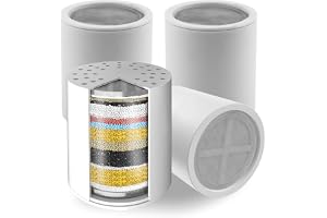 Voolan 4-pack ersättningsduschfilterpatroner, 20-stegs hårdvatten duschfilter för att ta bort klor och tungmetaller, vattenmj