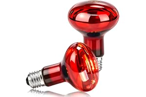 Liuyife Set med 2 E27 100 W uppvärmda infraröda glödlampor, R80 Infraröd värmelampa, AC 220–240 V, basketspot-uppvärmda glödlampor, infraröd reflektorlampa för reptiler och grisar