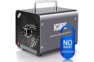 ICARE Ozone Generator 30,000 mg/h Negative Ion Generator, Commercial Industrial Odor Removal Eliminator with 120 Min Timer Ozone Machine for 300 ㎡ Room, Air Purifier for Home Pet Car Smoker Kitchen