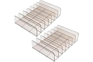 SHINEOFI Acrylic Desk Organizer for Sorting Mail, Business Card 2 Pack, 7 Slot Mail Organizer Countertop Clear Divider for Cash Envelope Cell Phone Divider Holder for Charging