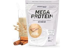 ‎ENERGYBODY Energybody Mega Protein "Hafer-Zimt" 500 g/Mehrkomponenten Protein Pulver mit Casein Whey Mix als Eiweiss Protein Pulver/Eiweiß Shake ohne Aspartam/Eiweißpulver / 20 Portionen