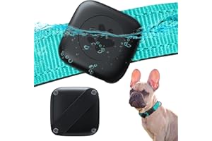 ALAFLY para Apple AirTag Soporte para Collar de Perro [IPX8 Impermeable], Metal Duradero Pequeño Air Tag Funda [Sólo 18,5g], Anti-Perdida Mascotas GPS Caso para Collares de Perro Gato - Negro