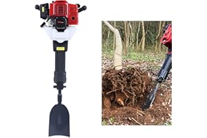 CHIMHOON Benzin Garten Baum Bagger 2-Takt Motor Handgeführte Grabenfräse Bagger Maschine 52ccm 20-55J Garten Baum Bagger Graben Maschine für Garten, Bauernhof