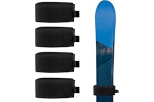 INSPUTOL Attaches de Ski réglables, Sangles de Ski Sangles de Ski Attaches de Ski Enveloppements de Ski réglables Bandes de Ski de Fixation Eva avec Coussinets de Protection