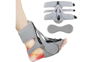 PCKOBEVER Plantar Fasciitis Night Splint, Adjustable Night Splints for Plantar Fasciitis, Foot Support for Pantar Fasciitis，Ankle Brace For Achilles Tendonitis, Heel Tendonitis Pain Relief (Grey)
