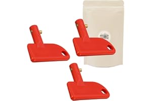 3x Chiave di ricambio per interruttore batteria 12V 24V 48V - Compatibile auto hatchback barca - In ABS ultra resistente rosso - Adaptout marca francese