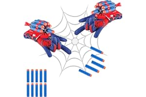 PTBWS Spider Launcher Handschuhe,2 Set Kids Spider Hero Handschuhe,Hero Launcher Handgelenk Spielzeug,Held Launcher,Cosplay Glove Launcher,Lustiges Lernspielzeug Kostüm Requisiten für Kinder