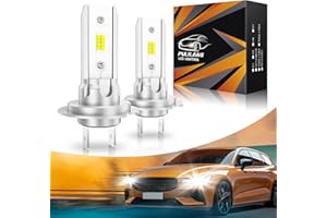 Pulilang Lampadina LED H7, 24000LM 500% Alta Luminosità 6500K Bianco Freddo, Plug And Play, Confezione Da 2