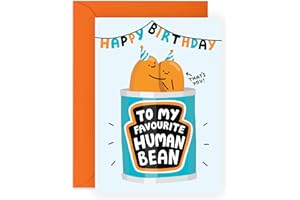 Central 23 Boyfriend Birthday Card - Best Friend Birthday Card - 'My Favorite Human Bean' - Sweet Bday Cards For Mum And Dad - Girlfriend Wife Husband - Comes With Fun Stickers - Made In The UK