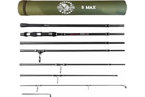 ‎RIGGED & READY TRAVEL FISHING Rigged and Ready S Max und S Mid Travel Angelruten. 2 leistungsstarke Predator Carp Surf kompakte Multifunktionsruten, 2 Spitzen und Koffer für Reiseangler, Süß- und Salzwasserfische, 15 kg (33 lb)