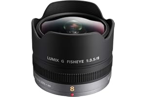 Panasonic Lumix 8mm F3.5 | Objectif Fisheye H-F008E (Ultra Grand angle 8mm, Design compact, equiv. 35mm : 16mm) Noir – Compatible monture Micro 4/3 Panasonic & Olympus