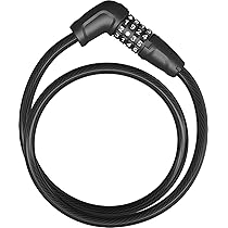 Antivol à Câble Spiralé ABUS Raydo Pro 1450/185 - Longueur 185 Cm, Niveau Sécurité 4 - Avec Support TexKF Et Serrure à Combinaison LED