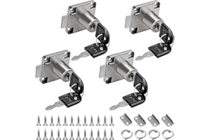 NAKUTITA 4 Pièces 22mm Serrure de Tiroir de Bureau, d'Armoire et de Placard Avec Clé - en Acier Inoxydable Pour Meuble et Casier