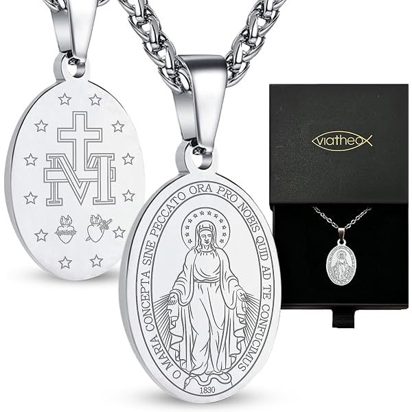 Pendentif Ancien En Argent 925 - Breloque Religieuse Vierge - Occasion