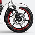 Badal Graphics Vinyl Self-Adhesive Metal Bike Rim Sticker Red 12pcs for Both Side All Type of Bikes, 10 x 10 x 5 cm