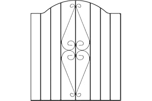 Fencing & Gates & Fireplaces Henley Scroll Garden Gates 955mm Gap X 942mm H galvanised Wrought Iron Metal Swing gate HESC, Black