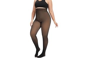ZFSOCK Collant Polaire Thermique Femme: Legging Collants Hiver Grande Taille Effet Translucide Taille Haute Sculptante Chauds et Élastiques - Parfaits avec Robe Jupe ou Bottes 1 Paire
