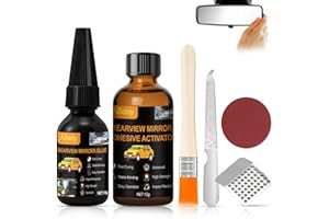 Allony Kleber für Innenrückspiegel, Glaskleber, Metallkleber, geeignet für alle Arten von Autospiegeln, selbstklebendes Metall, Glas, 2 Stück