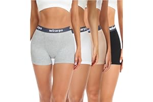 wirarpa Damskie bokserki bawełniane 7,6 cm Inseam damskie bezpieczne bokserki przeciwotarciowe szorty typu Boyshorts majtki 4-pak