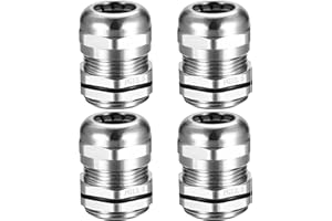 YITYDAMAI M20 Cable Gland, 4 Pcs PG13.5 Metal Cable Glands Joints, Waterproof Adjustable Cable Connector, Brass Wire Glands Joints for 6-12mm Dia Cable Range - PG13.5/M20