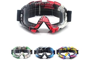 APEBAZY Lunettes de moto - Lunettes de motocross - Coupe-vent - Anti-poussière - Anti-UV - Réglables - Coupe-vent