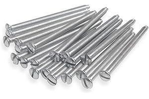 Harlington Group Pack of 10 M3.5x40mm Long Electrical Machine Screws for Light Switch and Plug Sockets Bright Zinc Plated DIY Plated Screw Raised Slotted Head