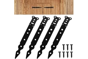 LIYIJIKEJI 4 Pcs Bisagras Puertas Madera, 250 mm Bisagras para Puertas de Madera, Bisagras para Contraventanas, Bisagras Cruzadas Negras para Portones Puertas de Jardín Granero Exteriores (250 mm)