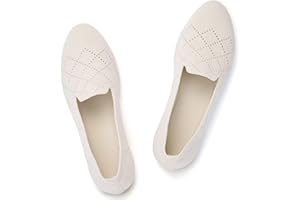 Puxowe Damen Ballerina Flache Schuhe Runde Zehe Strick Kleid Schuhe Niedriger Keil Slip On Ballerina Walking Flats für Frauen