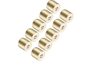 CoCud Graisseur à Bouton-Poussoir en Laiton pour Graisse Et Huile | Filetage Mâle 8x8mm | Téton Graisseur à Bille en Laiton - (Applications : pour Système de Lubrification), 10 Pièces