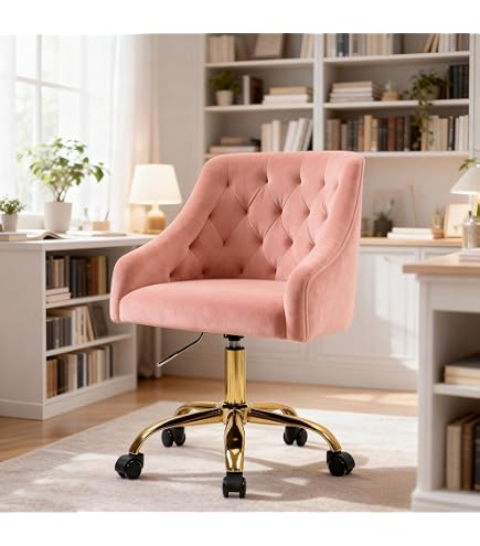 BAKAJI Sedia Da Ufficio In Velluto Grigio: Ergonomica, Morbida E Regolabile In Altezza (95-105 Cm) Con Rotazione 360° - Stile Shabby Chic - 3