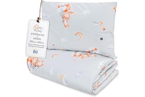 Totsy Baby Toddler Duvet Pillow Set 100x135 cm Quilt 40x60cm Cushion - Coton Lightweight Breathable Bedding Insert for Cot Nursery Travel Cots bed Insert Only 100 x 135 Oeko-tex Rabbits