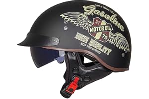 EBAYIN Casque Moto Homme Homologué Casque Bol Homologué Casque Moto Vintage Casque Jet pour Moto Casque Scooter Homme ECE Homologué Pilote Jet Casque Personnalité Casque de Moto