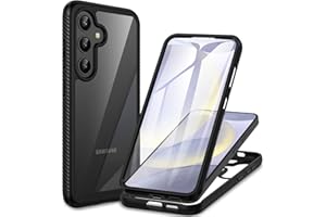 CENHUFO Funda Samsung S24 5G, Carcasa Antigolpes 360 Grados con Protector de Pantalla Integrado, Robusta Doble Cara Case Transparente Anti-Amarilleo Capa Funda para Samsung Galaxy S24 5G - Negro