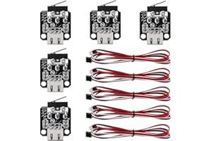VooGenzek 5 Sztuk WyłąCznik KrańCowy Drukarki 3D Endstop, Części Drukarki 3D Moduł Mechanicznego WyłąCznika KrańCowego Endstop, Z Kablem 3 Pinów 1m, Kompatybilny Z Serią Ender 3/5/Pro/V2 Cr-10 S4 S5