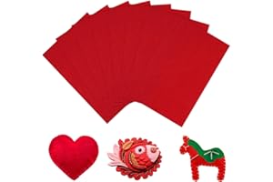 Deepton Bastelfilz 2mm, Filz zum Basteln, 20 x 30cm Filzstoff, 4 Farben Vliesstoff Stoff Filzplatten für DIY Handwerk Nähen Manual Decoration (Rot)