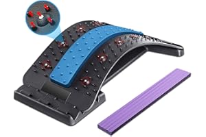 Dyroe Masseurs pour le Dos, Magic Stretcher Fitness Équipement de Stretch Soutien dos 4 niveaux réglables 10 magnétique,Etirement Lombaire,pour Hernie Discale, Sciatique, Scoliose