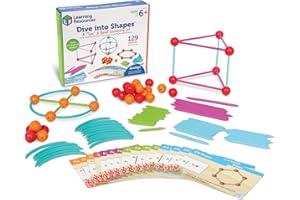 Learning Resources Dive into Shapes – Set de Geometría Infantil – Construcción de Formas 2D y 3D – Desde 6 Años – Temática Marina con Tarjetas de Actividades