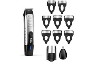BaByliss Lithium Power Beard Trimmer — Cordless Grooming Kit with Stainless Steel Blades, Nose & Ear Trimmer, 14 Cutting Lengths (0.5–10mm), USB Charging, 80-Minute Runtime, T812U