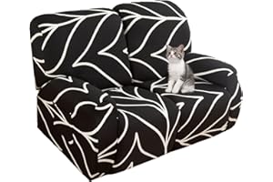 Jaotto Copridivano Relax 2 Posti Reclinabile, Fodere Copripoltrona Relax 1 Posto Universale con Tasche, 6-Pezzi Copridivano Fantasia Lavabile, Coperture per Divano da Massaggio,Nera Linea
